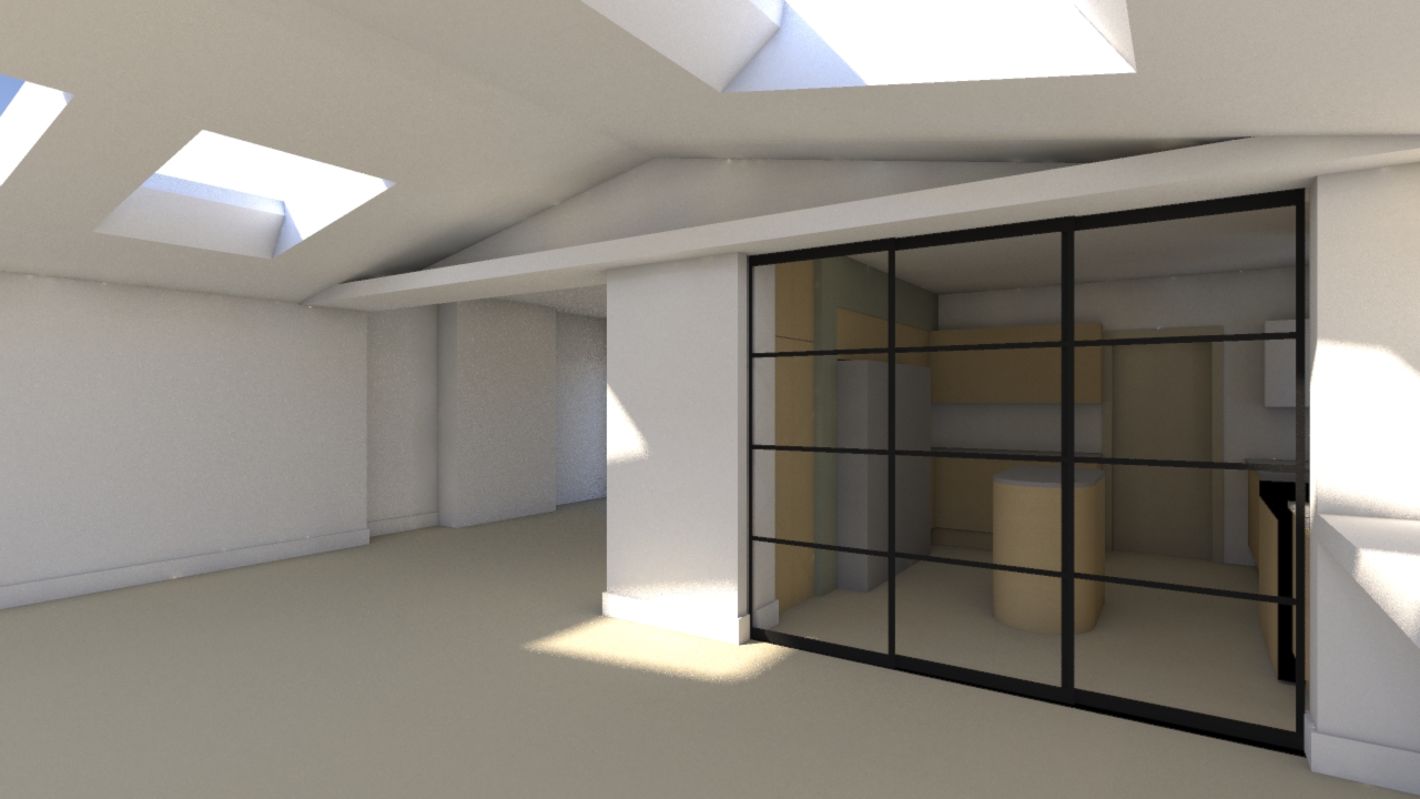 Computer perspective of a modern house extension